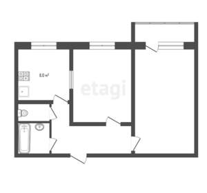 2-к квартира, вторичка, 53м2, 6/9 этаж