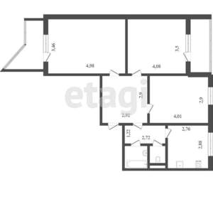 3-к квартира, вторичка, 65м2, 1/10 этаж