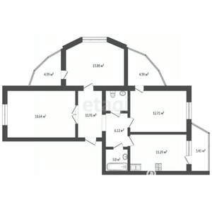 3-к квартира, вторичка, 71м2, 6/9 этаж