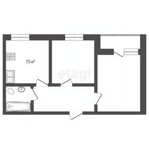 2-к квартира, вторичка, 48м2, 3/5 этаж