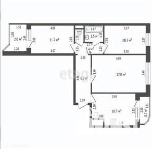 3-к квартира, вторичка, 63м2, 6/10 этаж