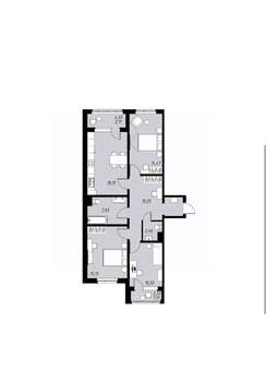 3-к квартира, вторичка, 87м2, 1/9 этаж