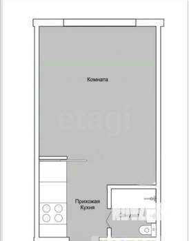 1-к квартира, вторичка, 20м2, 5/5 этаж