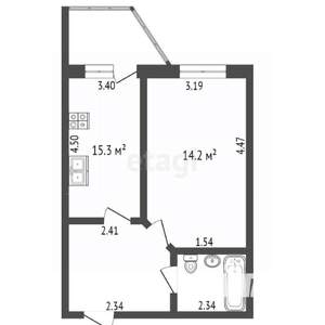 1-к квартира, вторичка, 40м2, 9/14 этаж