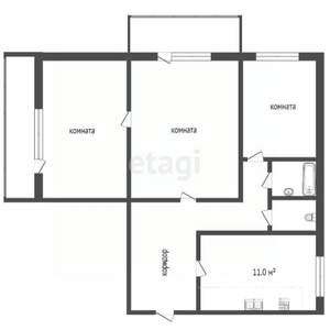 3-к квартира, вторичка, 64м2, 2/9 этаж