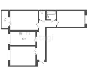 3-к квартира, вторичка, 85м2, 9/17 этаж
