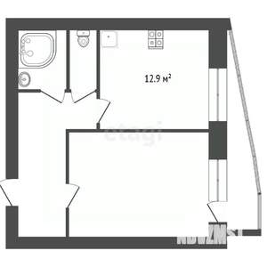 1-к квартира, вторичка, 44м2, 9/9 этаж
