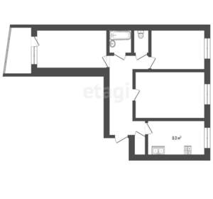 3-к квартира, вторичка, 63м2, 2/10 этаж