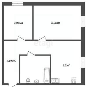 1-к квартира, вторичка, 30м2, 1/5 этаж
