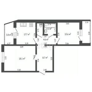2-к квартира, вторичка, 62м2, 10/10 этаж