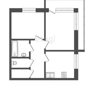 2-к квартира, вторичка, 53м2, 12/14 этаж