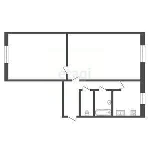 2-к квартира, вторичка, 43м2, 1/5 этаж