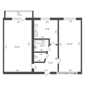2-к квартира, вторичка, 45м2, 5/5 этаж