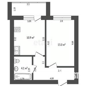 1-к квартира, вторичка, 38м2, 5/6 этаж