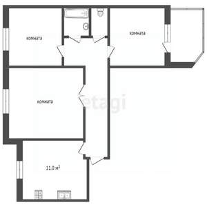 3-к квартира, вторичка, 63м2, 10/10 этаж