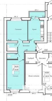 2-к квартира, вторичка, 58м2, 3/10 этаж