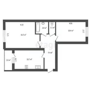 2-к квартира, вторичка, 51м2, 6/9 этаж