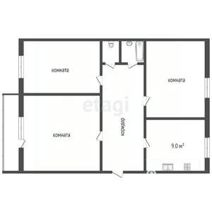 3-к квартира, вторичка, 56м2, 2/5 этаж