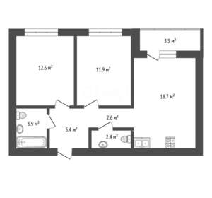 3-к квартира, вторичка, 53м2, 6/9 этаж