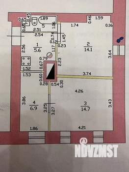 2-к квартира, вторичка, 44м2, 2/2 этаж
