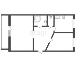 2-к квартира, вторичка, 53м2, 6/6 этаж