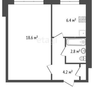 1-к квартира, вторичка, 31м2, 5/5 этаж