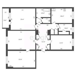4-к квартира, вторичка, 100м2, 2/4 этаж