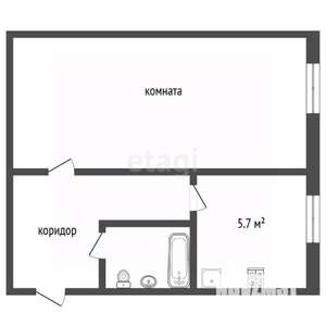 1-к квартира, вторичка, 31м2, 2/5 этаж