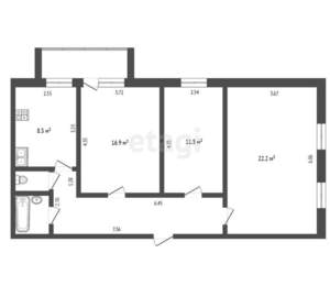 3-к квартира, вторичка, 75м2, 1/10 этаж