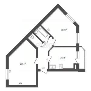 2-к квартира, вторичка, 65м2, 5/9 этаж