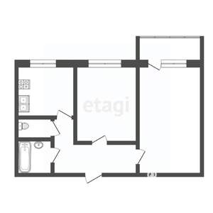2-к квартира, вторичка, 53м2, 4/9 этаж