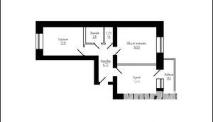 2-к квартира, вторичка, 48м2, 2/5 этаж