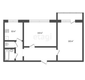 2-к квартира, вторичка, 53м2, 9/9 этаж