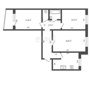 3-к квартира, вторичка, 62м2, 7/9 этаж
