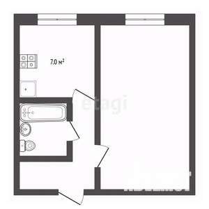 1-к квартира, вторичка, 29м2, 5/5 этаж