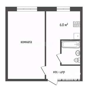 1-к квартира, вторичка, 30м2, 1/5 этаж