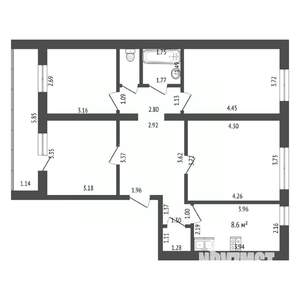 4-к квартира, вторичка, 76м2, 2/5 этаж