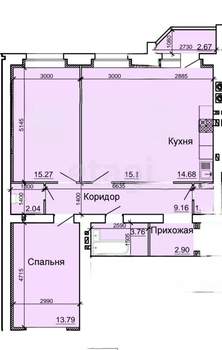 2-к квартира, вторичка, 91м2, 1/4 этаж