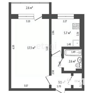 1-к квартира, вторичка, 30м2, 5/5 этаж
