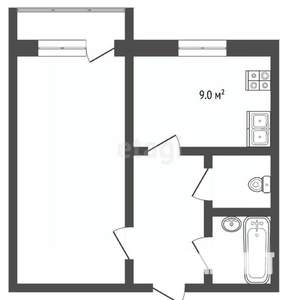 1-к квартира, вторичка, 35м2, 1/10 этаж
