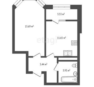 1-к квартира, строящийся дом, 44м2, 7/17 этаж