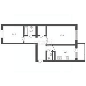 2-к квартира, вторичка, 63м2, 9/9 этаж