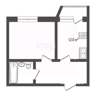 1-к квартира, вторичка, 41м2, 5/9 этаж