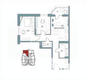 2-к квартира, вторичка, 61м2, 4/9 этаж