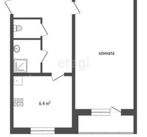 1-к квартира, вторичка, 32м2, 4/6 этаж