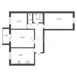 3-к квартира, вторичка, 84м2, 6/9 этаж