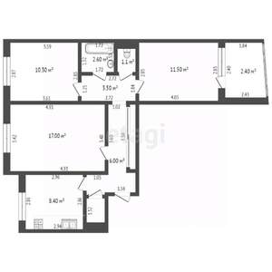 3-к квартира, вторичка, 63м2, 3/9 этаж