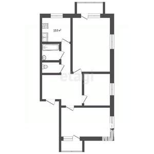 3-к квартира, вторичка, 82м2, 4/14 этаж