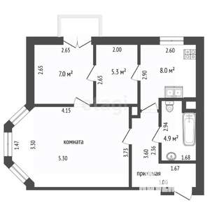 2-к квартира, вторичка, 48м2, 2/2 этаж