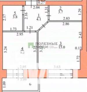 1-к квартира, вторичка, 38м2, 1/9 этаж